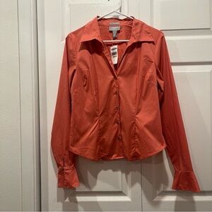 NWT Vintage Old Navy Coral Button Up Blouse - Size Medium